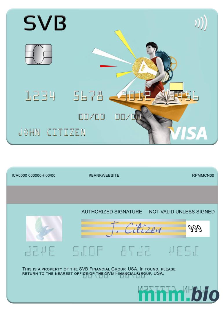 USA SVB Financial Group przykład karty visa w formacie PSD